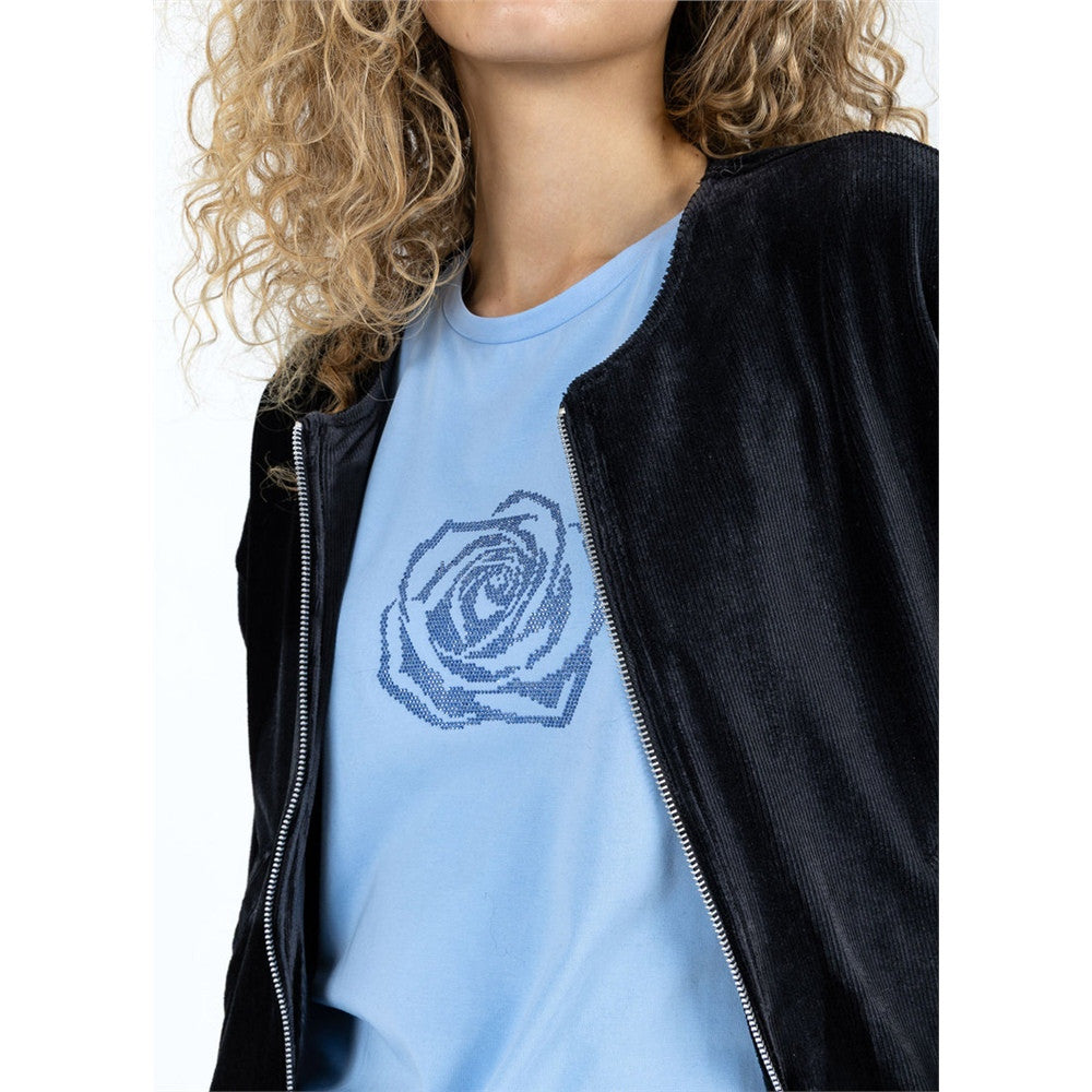 T-shirt imprimé fleur avec brillants