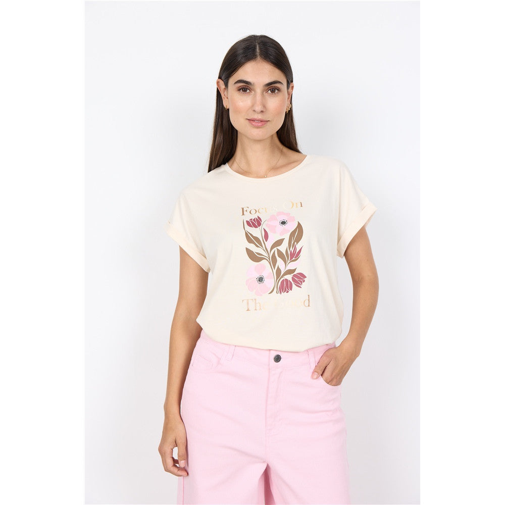 T-shirt imprimé floral - Taille : XLARGE - Couleur : Crème