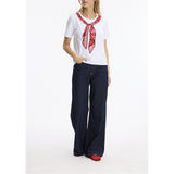 T-shirt imprimé foulard - Taille : MEDIUM - Couleur : Blanc/Rouge