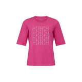 T-shirt motif graphique en strass - Taille : 40 - Couleur : Rose