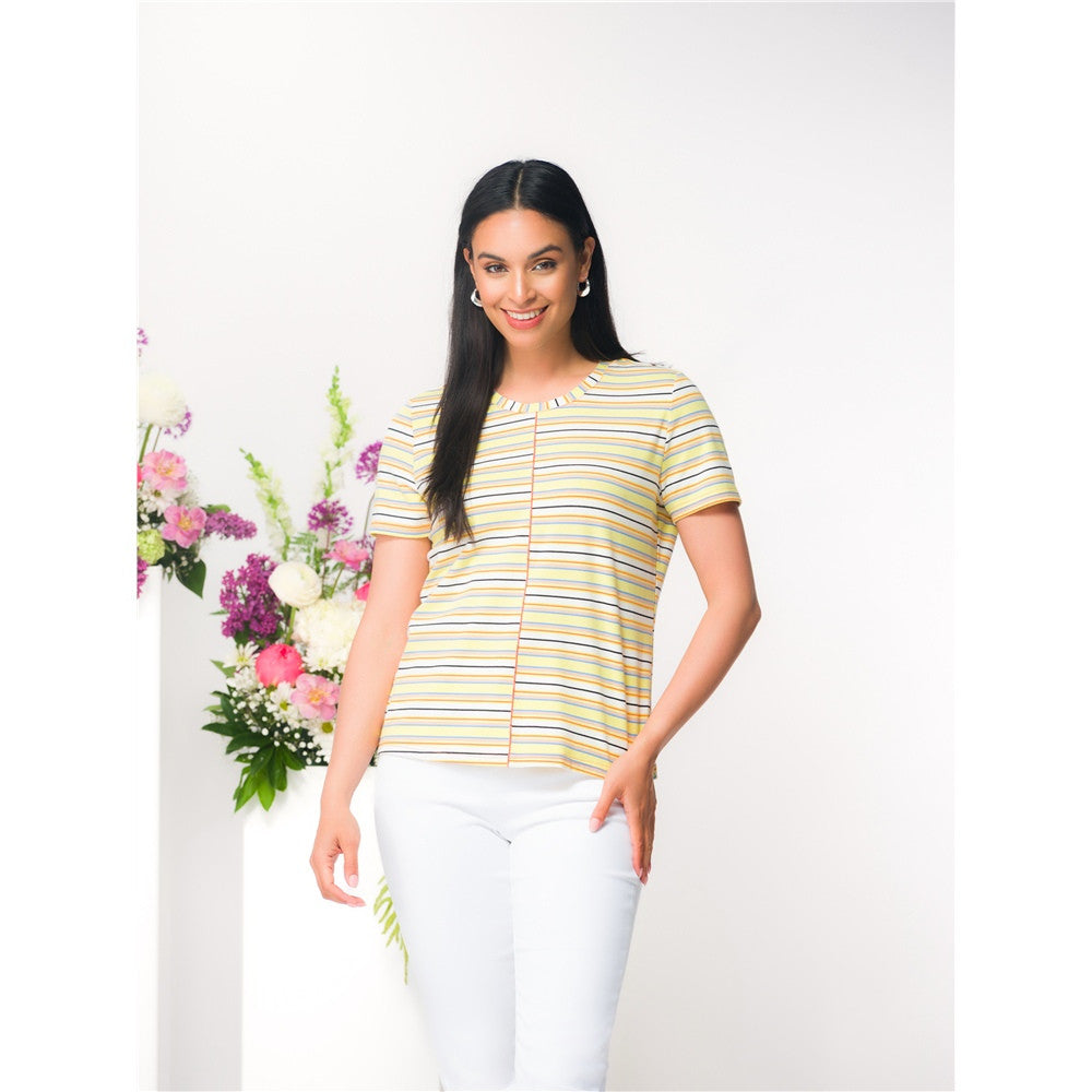 T-shirt rayé - Taille : XSMALL - Couleur : Jaune/Multi