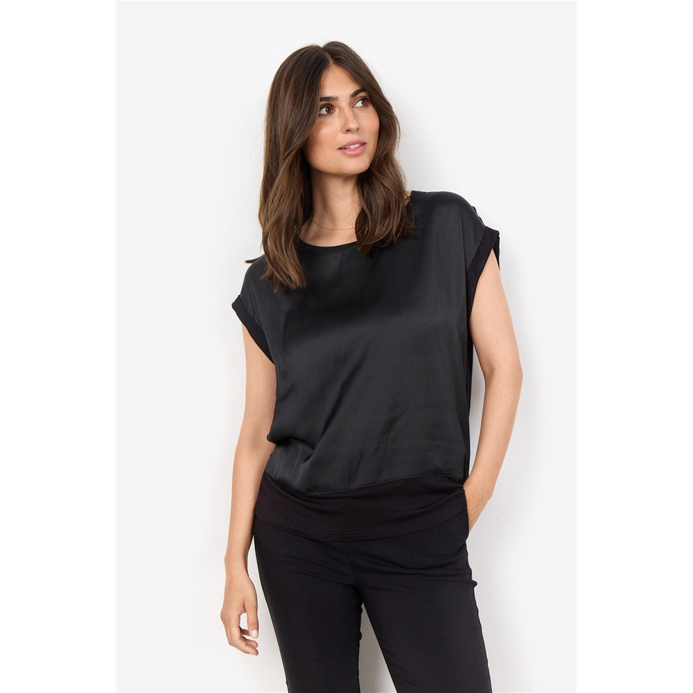 T-shirt satiné - Taille : SMALL - Couleur : Noir