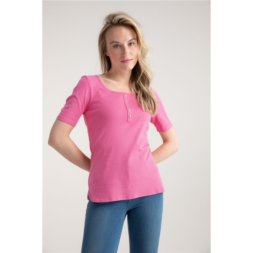 T-shirt uni col rond - Taille : XXLARGE - Couleur : Rose