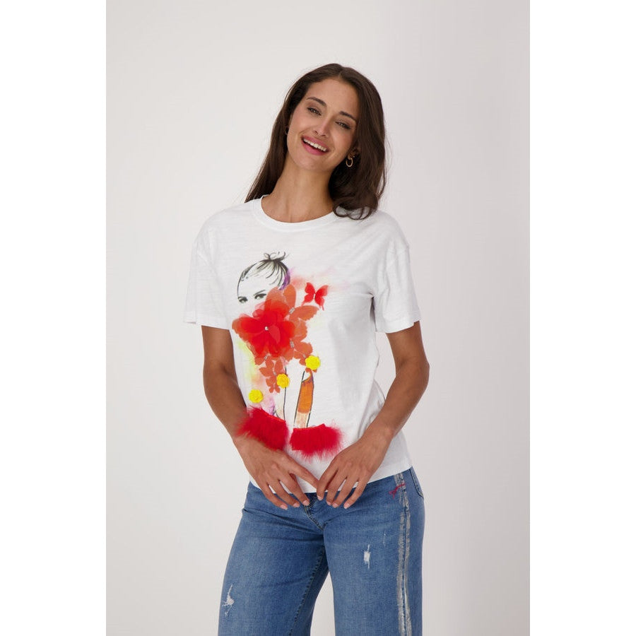 T-shirt visage femme - Taille : XSMALL - Couleur : Blanc