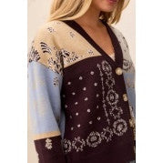 Tawny | Cardigan avec imprimé - Taille : XSMALL - Couleur : Bleu ciel