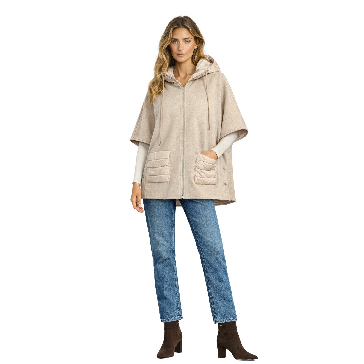 Thea | Cape-manteau à capuchon - Taille : XSMALL - Couleur : Taupe