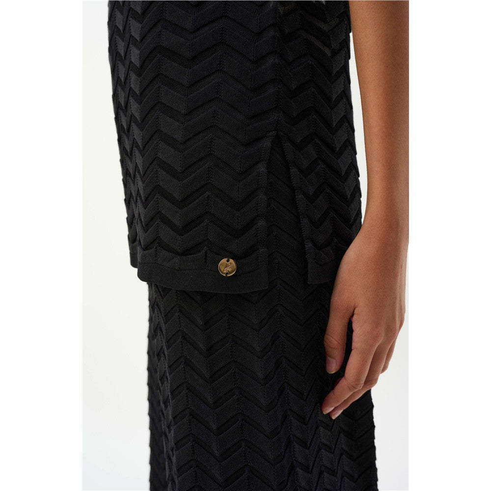 Tunique décontractée en tricot jacquard de viscose à motif à chevrons