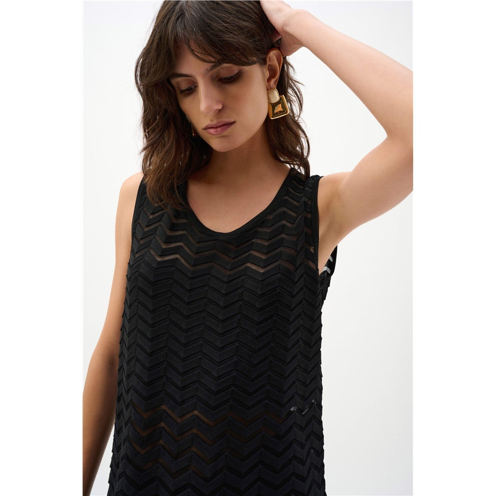 Tunique décontractée en tricot jacquard de viscose à motif à chevrons