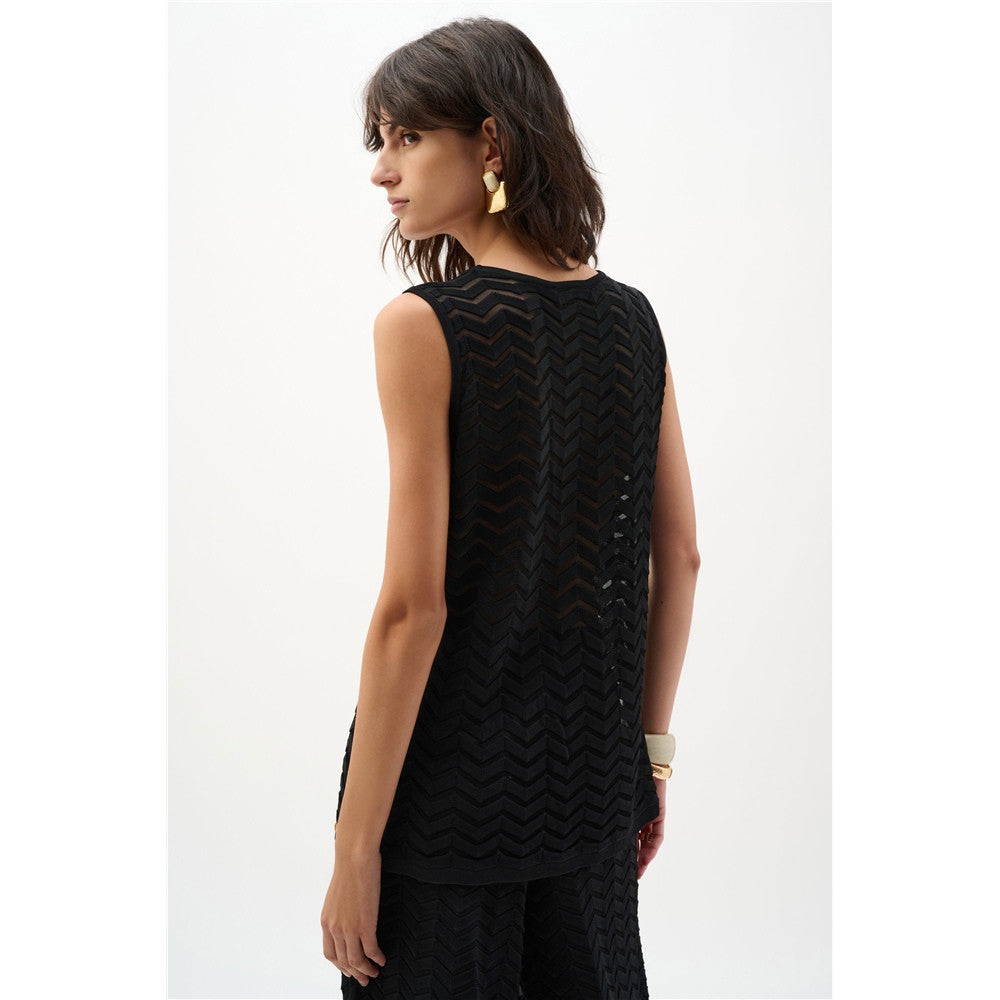 Tunique décontractée en tricot jacquard de viscose à motif à chevrons