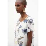 Tunique trapèze diaphane à imprimé tropical en tissu tissé