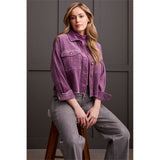 Veste côtelée avec boutons - Taille : SMALL - Couleur : Raisin