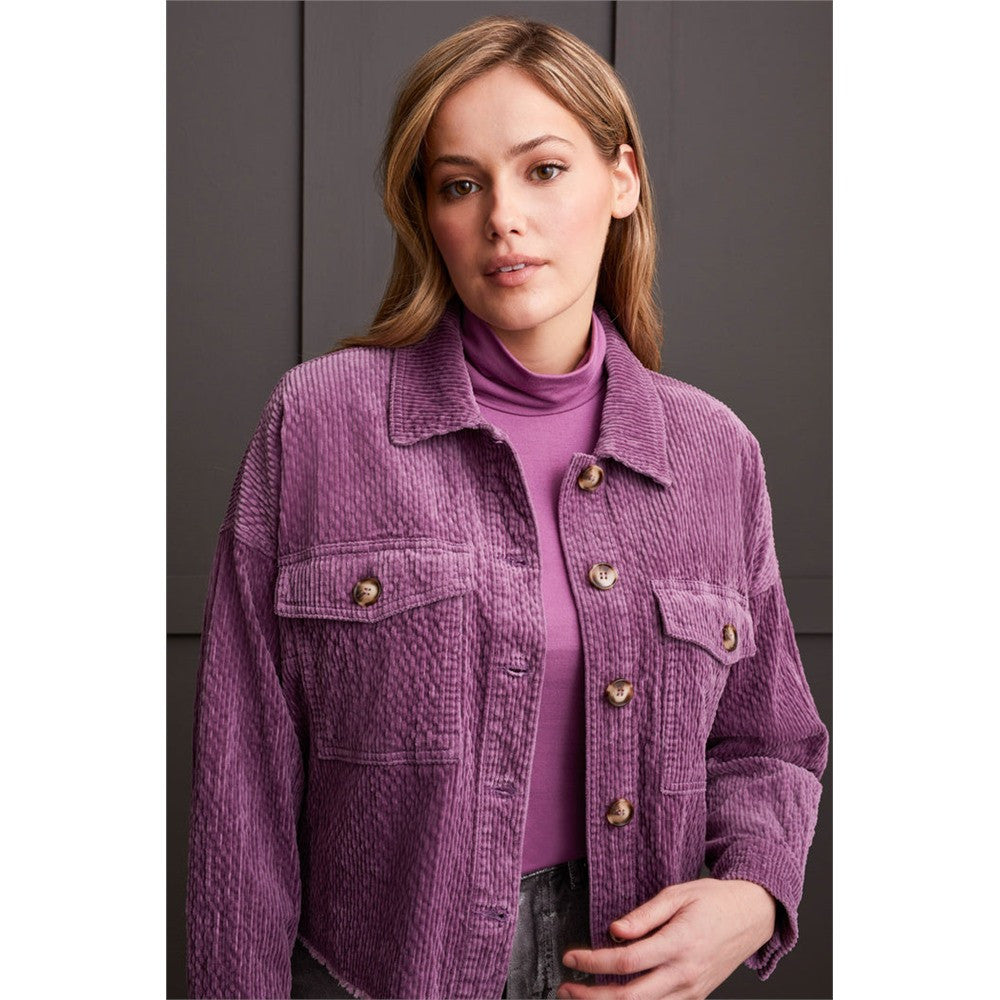 Veste côtelée avec boutons