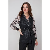 Veste en cuir vegan - Taille : SMALL - Couleur : Noir