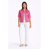 Veste en denim à boutons - Taille : SMALL - Couleur : Fuschia