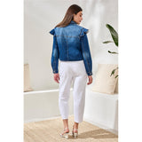 Veste en denim à volants