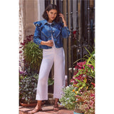 Veste en denim à volants - Taille : XSMALL - Couleur : Bleu Denim