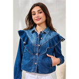Veste en denim à volants