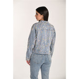 Veste en denim avec détails brodés