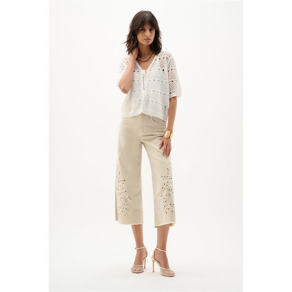 Veste en maille ajourée en viscose