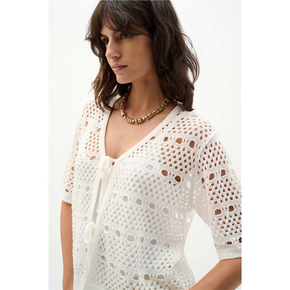 Veste en maille ajourée en viscose