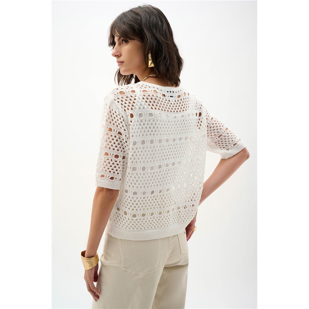 Veste en maille ajourée en viscose