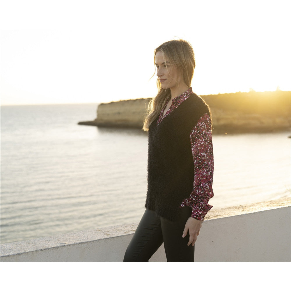 Veste en tissu duveteux