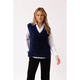 Veste en tissu duveteux - Taille : MEDIUM - Couleur : Marine