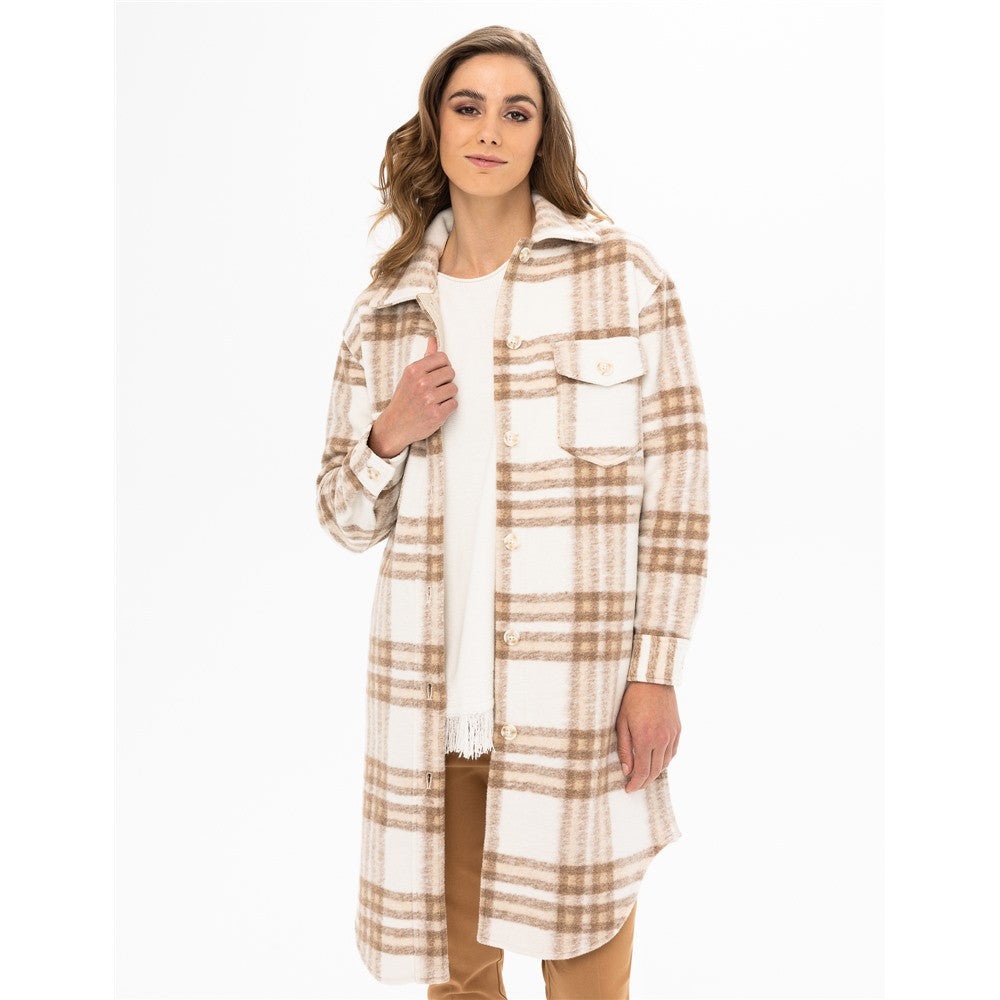 Veste longue carrelée