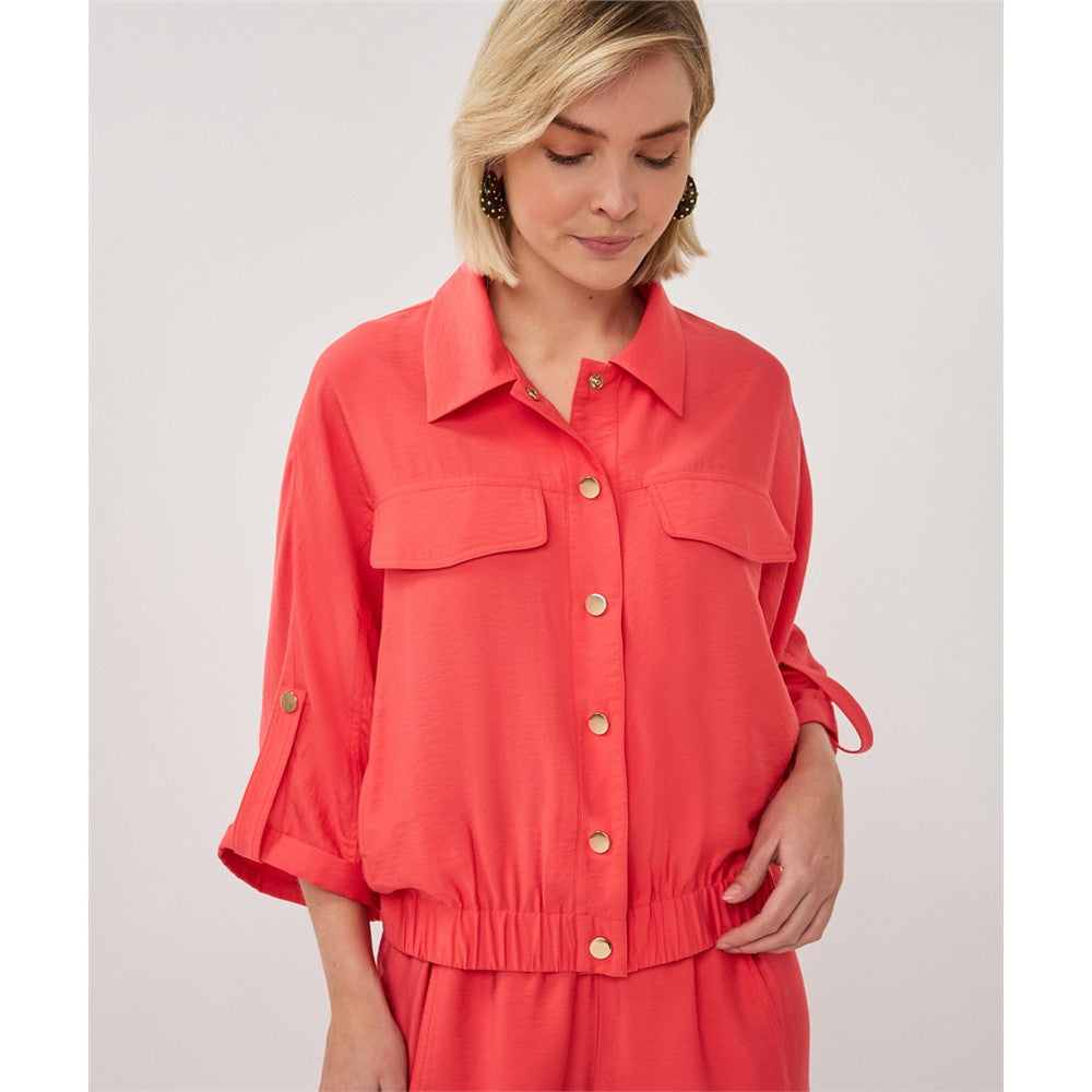 Veste manches courtes et boutons