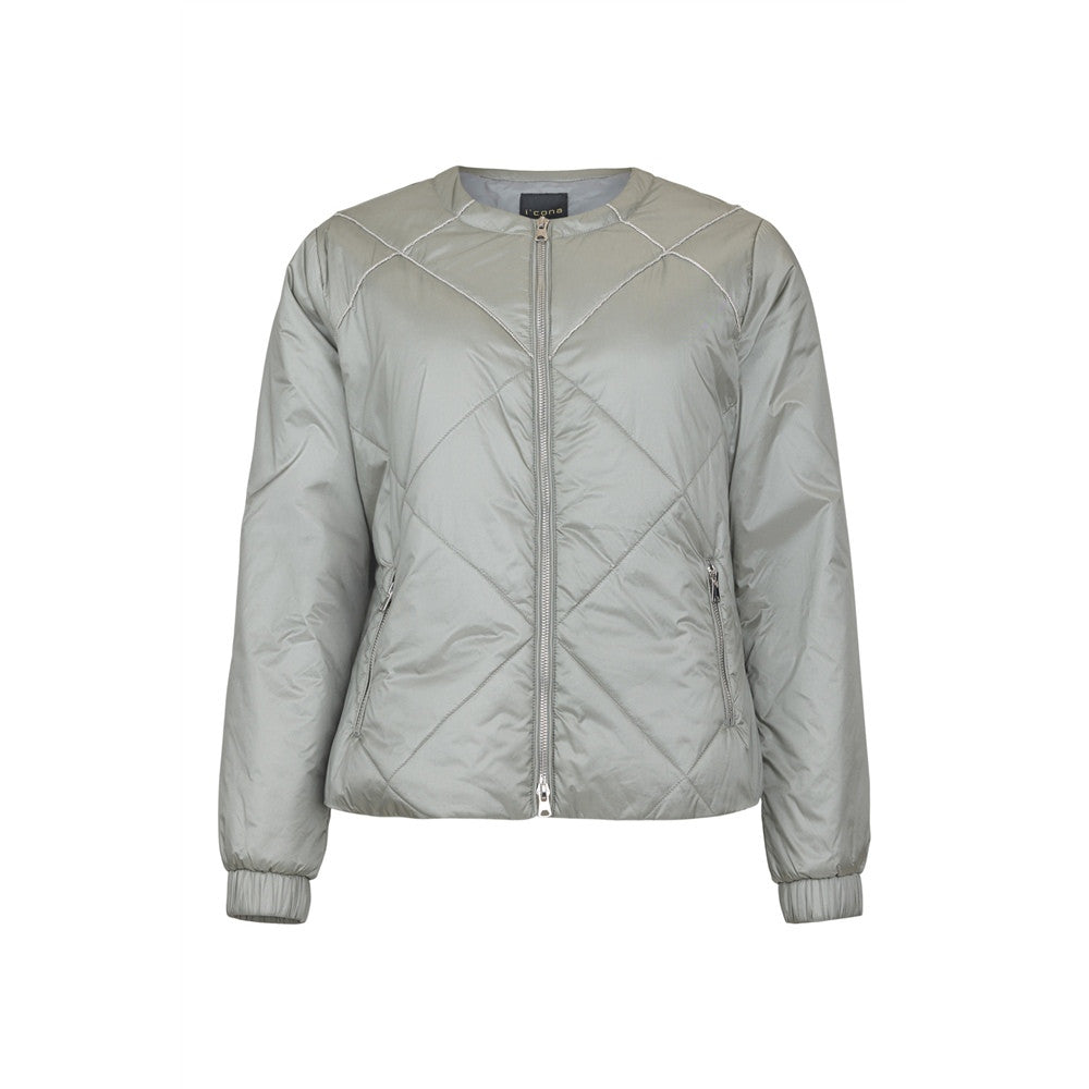 Veste matelassée légère à finition satinée - Taille : 42 - Couleur : Sauge