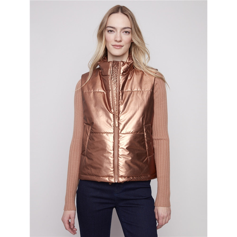Veste sans manches métallisée - Taille : XLARGE - Couleur : Bronze