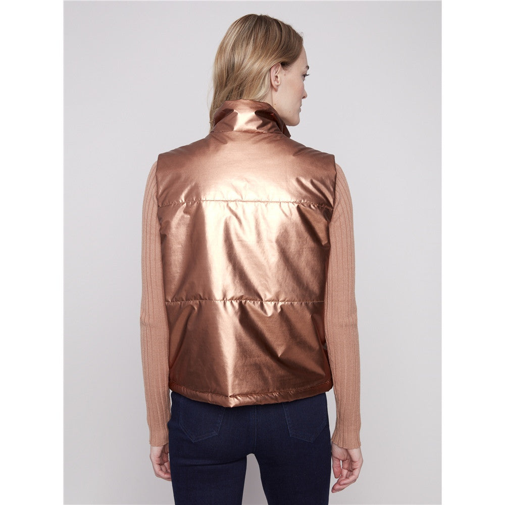 Veste sans manches métallisée