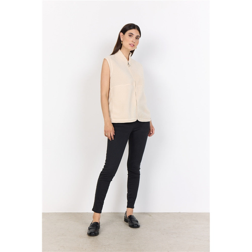 Veste sans manches tissu bouclé