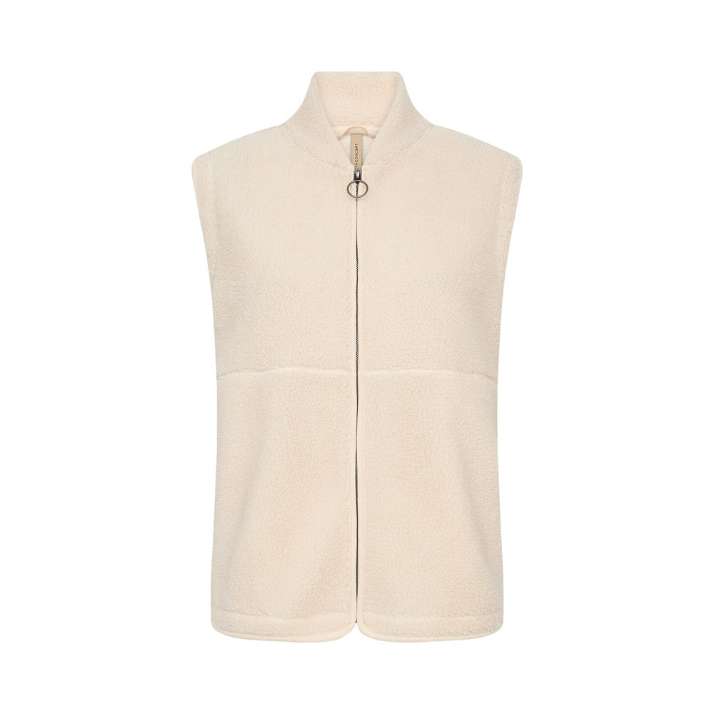 Veste sans manches tissu bouclé