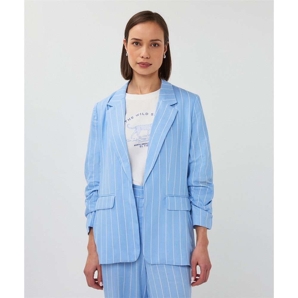 Veston à fines rayures - Taille : 12 - Couleur : Bleu