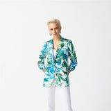 Veston à imprimé tropical en satin - Taille : 8 - Couleur : Multi/Vanille