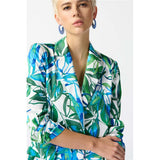 Veston à imprimé tropical en satin
