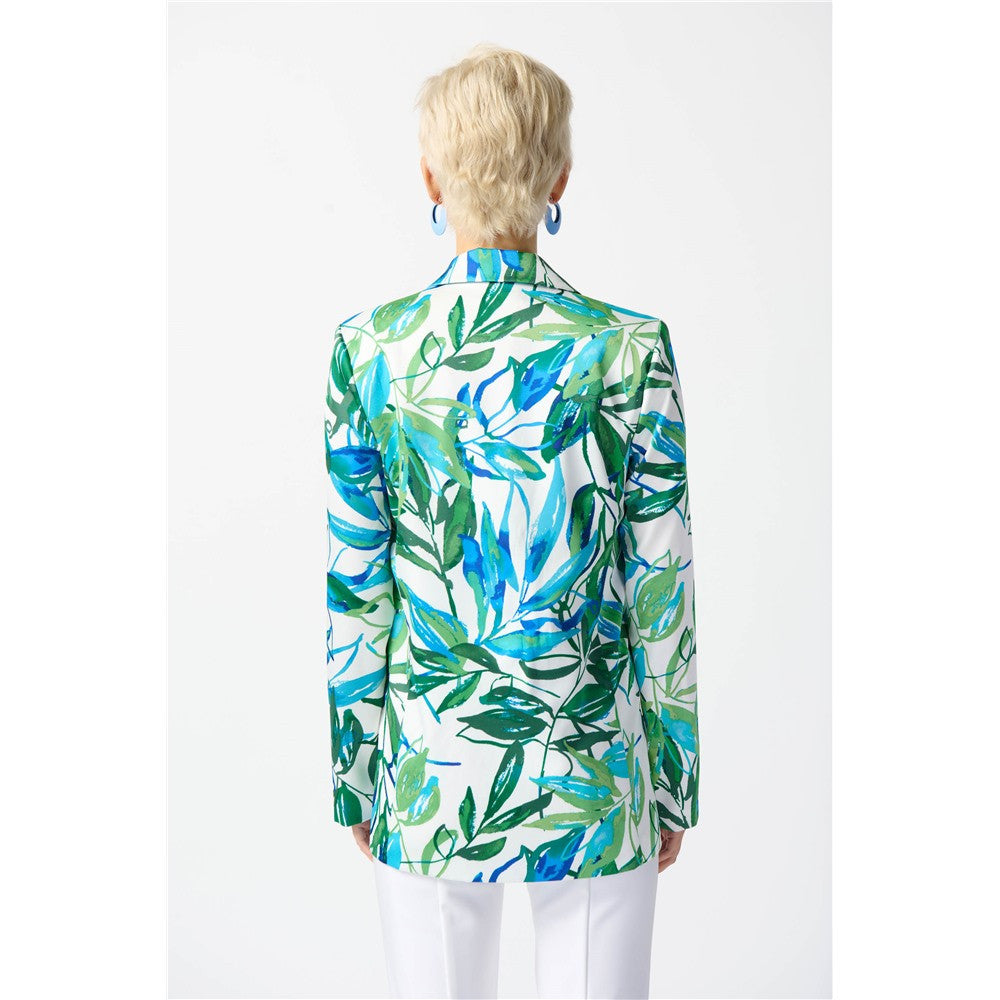 Veston à imprimé tropical en satin
