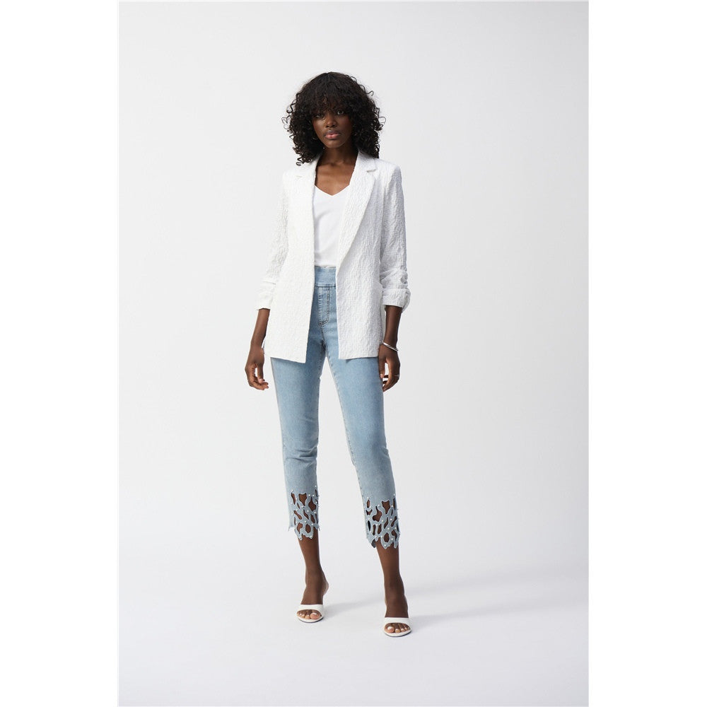 Veston boxy texturé en jacquard tissé