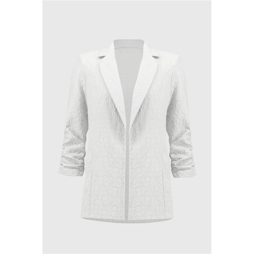 Veston boxy texturé en jacquard tissé