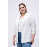 Veston boxy texturé en jacquard tissé