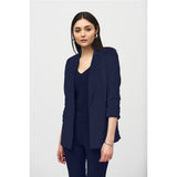Veston boxy texturé en jacquard tissé - Taille : 8 - Couleur : Bleu Nuit