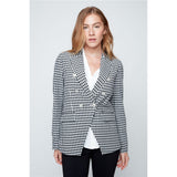 Veston pied-de-poule - Taille : 6 - Couleur : Noir/Blanc