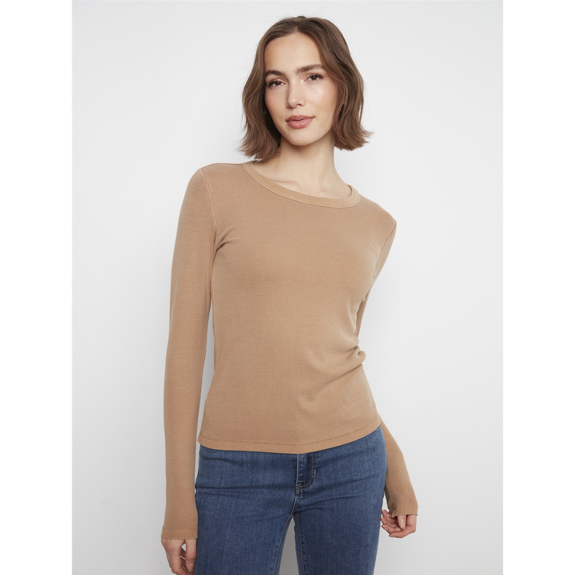 West | Chandail en tricot uni - Taille : SMALL - Couleur : Truffe