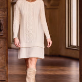 Edith | Robe chandail avec ourlet chiffon plissé