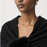 Luna | Poncho drapé avec fourrure vegan