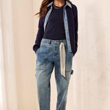 Nia | Jean charpentier baggy à jambe droite