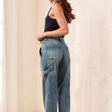 Nia | Jean charpentier baggy à jambe droite