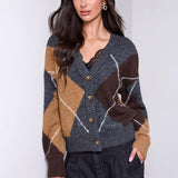 Lenox | Cardigan en tricot à motif diamant