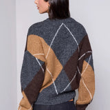 Lenox | Cardigan en tricot à motif diamant